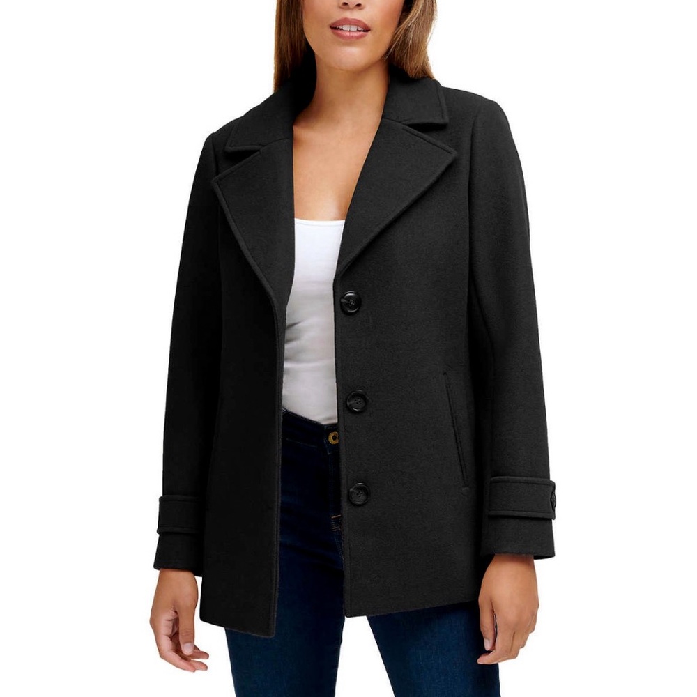 Casual soft pea coat overcoat
